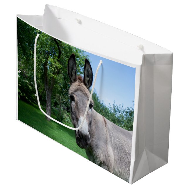 Schönes Donkey-Portrait Große Geschenktüte (Vorderseite Schrägansicht)