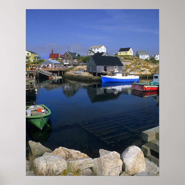Schönes Dorf Peggy's Cove mit Hafen Poster (Vorne)