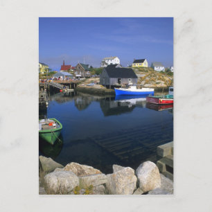 Schönes Dorf Peggy's Cove mit Hafen Postkarte