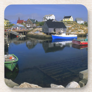 Schönes Dorf Peggy's Cove mit Hafen Untersetzer