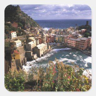 Schönes Dorf Vernazza im Cinque Quadratischer Aufkleber