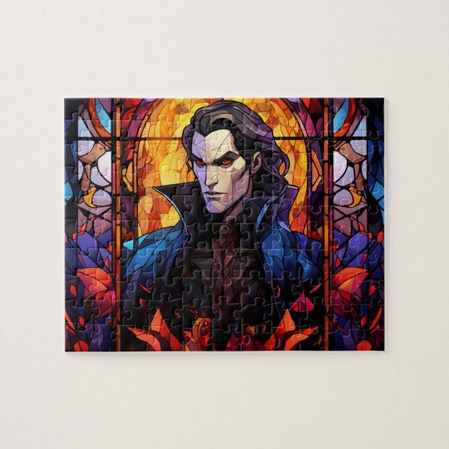Schönes Dracula Vampire Halloween-Puzzle Puzzle (Horizontal)