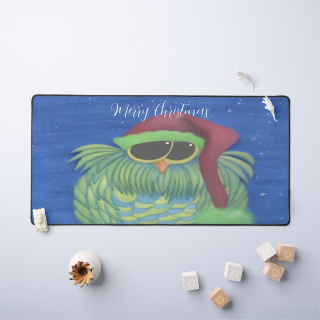 Schönes Ei mit Weihnachtsmannmütze Schreibtischunterlage (Kindertisch)