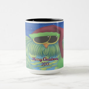 Schönes Ei mit Weihnachtsmannmütze Tasse