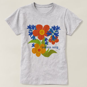 Schönes einfaches Blumendesign im Sommer T-Shirt