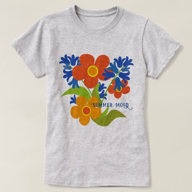 Schönes einfaches Blumendesign im Sommer T-Shirt (Design vorne)