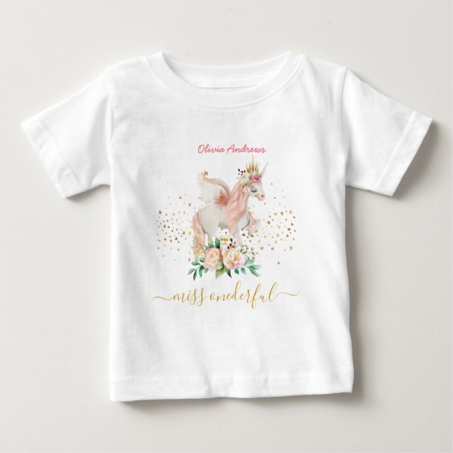 Schönes Einhorn 1. Geburtstag Baby T-shirt (Vorderseite)