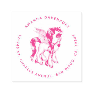 Schönes Einhorn mit Extravagantem Mane & Schwanz Permastempel