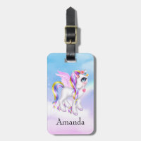 Schönes Einhorn mit Regenbogenmane und Schwanz