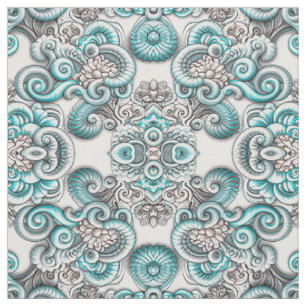 Schönes einzigartiges Aqua Grau auf weißem, nahtlo Stoff