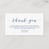 Schönes Elegant, in Navy Blue, Wedding Vielen Dank