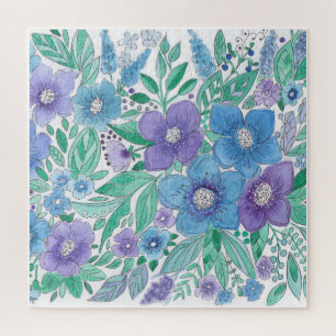 Schönes, elegantes Blume-Puzzle, Aquarell Puzzle