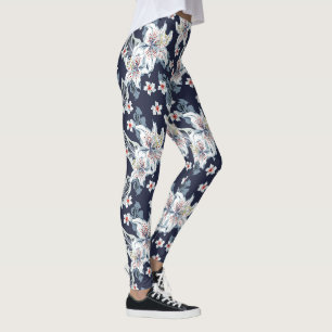 Schönes elegantes Blumenmuster Leggings