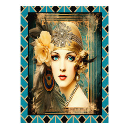 Schönes elegantes Flapper Poster. Fotodruck