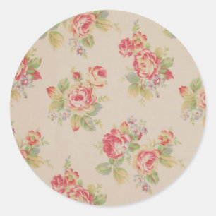 Schönes elegantes girly Vintages Blumenmuster Runder Aufkleber