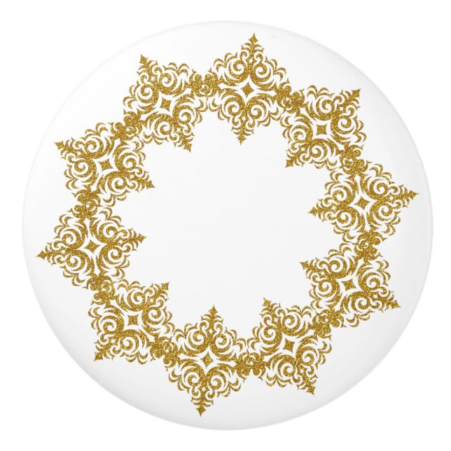 Schönes elegantes Gold Diadem Design Keramikknauf (Vorderseite)