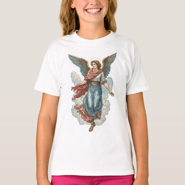 Schönes Engel-Mädchen-Christliches T-Shirt (Vorderseite)