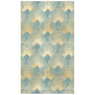 Schönes Fächermuster, Türkis Gold, Art Deco Muster Tischdecke