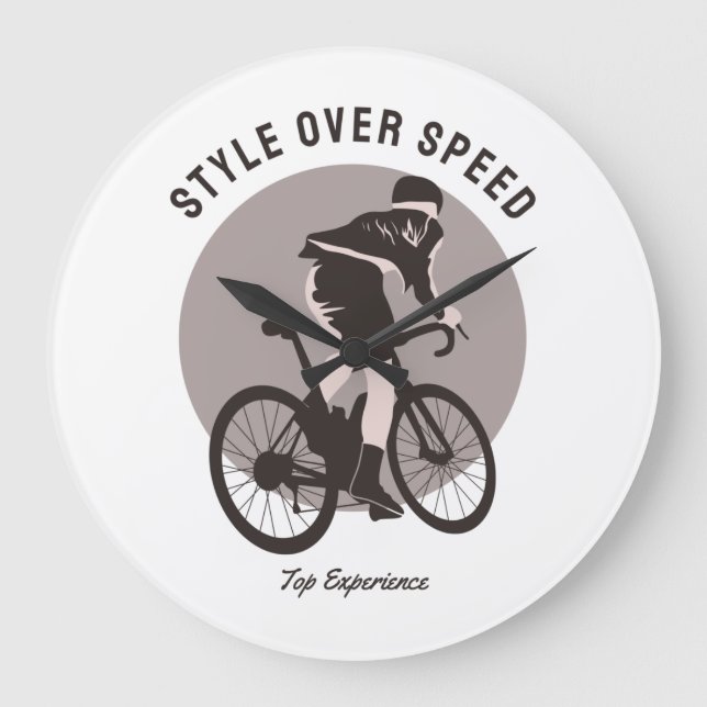 Schönes Fahrraddesign - Stil über Geschwindigkeit Große Wanduhr (Vorderseite)