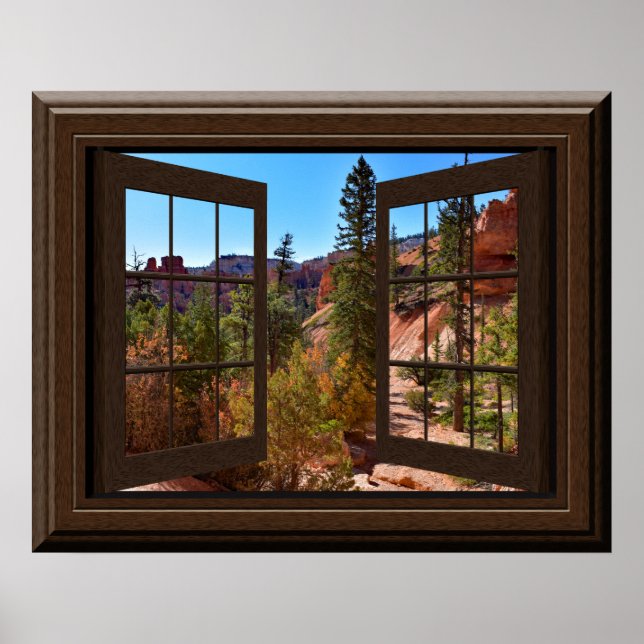 Schönes Fake Fenster Blick Herbst Bryce Canyon Poster (Vorne)
