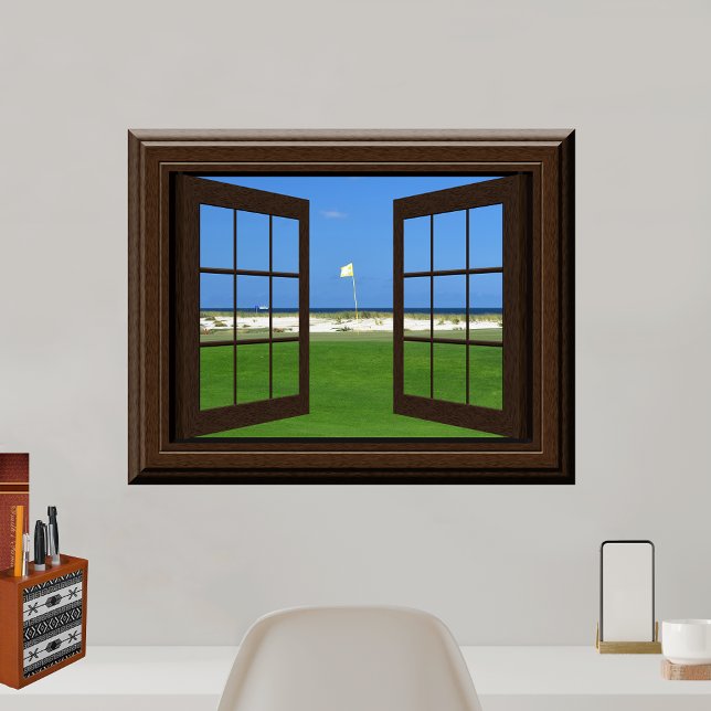 Schönes Fake Fensterblick Golfplatz Poster (Von Creator hochgeladen)