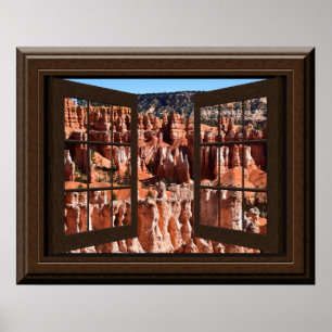 Schönes Fake Window View Hoodoos Bryce Canyon Poster