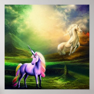 Schönes Fantasieunicorn - Mythische Kreatur Poster