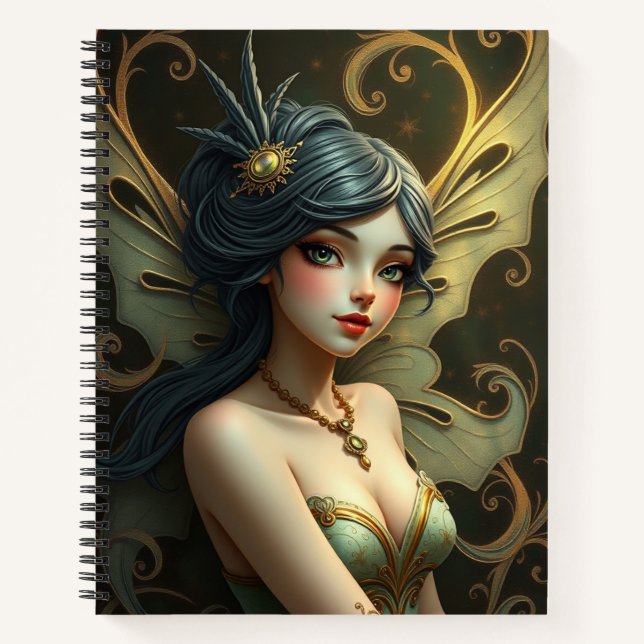Schönes Fantasy Faible Art Notebook Notizbuch (Vorderseite)
