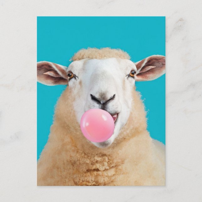 Schönes Fantasy Sheep Cheep Bubble Gum Postkarte (Vorderseite)