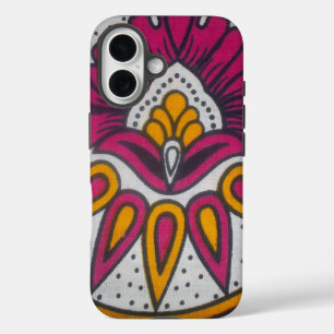 Schönes farbenfrohes afrikanisches Stoffmotiv Kuns iPhone 16 Hülle