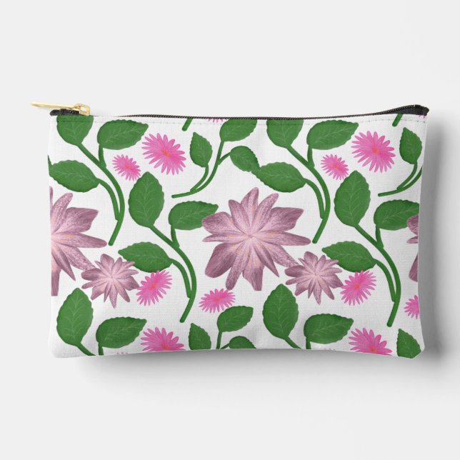 Schönes farbenfrohes Blumenmuster  Zubehörtasche (Vorderseite)