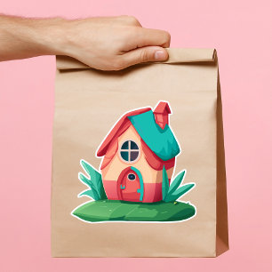 Schönes, farbenfrohes kleines Haus Aufkleber