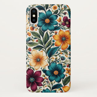Schönes farbenfrohes, lebendiges, florales Muster Case-Mate iPhone Hülle
