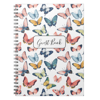 Schönes Farbenspiel Butterfly Print Gästebuch Notizblock