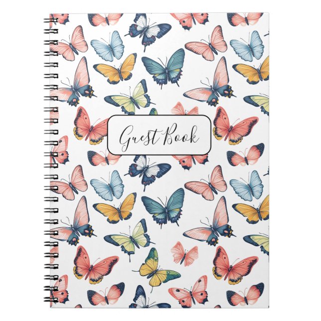 Schönes Farbenspiel Butterfly Print Gästebuch Notizblock (Vorderseite)