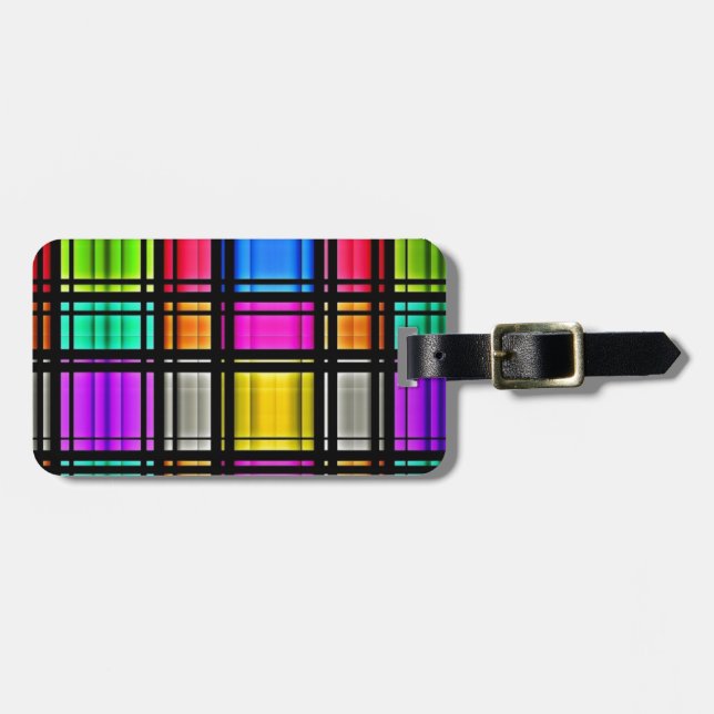 Schönes, farbiges Retro-Muster Gepäckanhänger (Vorderseite horizontal)