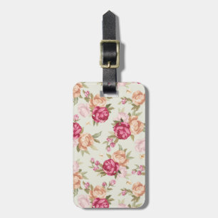 Schönes Farbpfingstrosenmuster auf Grün Gepäckanhänger