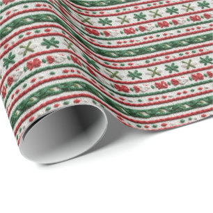 Schönes Faux Strick Weihnachten Geschenkpapier