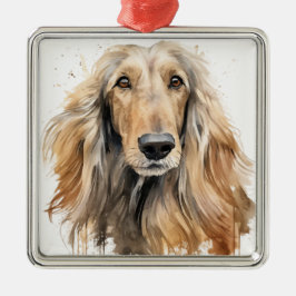 SCHÖNES FAWN AFGHAN HOUND DOG ORNAMENT AUS METALL