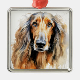 SCHÖNES FAWN AFGHAN HOUND DOG ORNAMENT AUS METALL