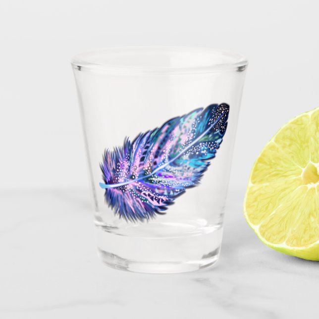 Schönes Feather Shot Glass Schnapsglas (Vorderseite)