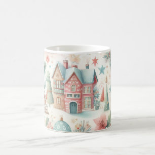 Schönes festes Village House Vintage Weihnachten Kaffeetasse