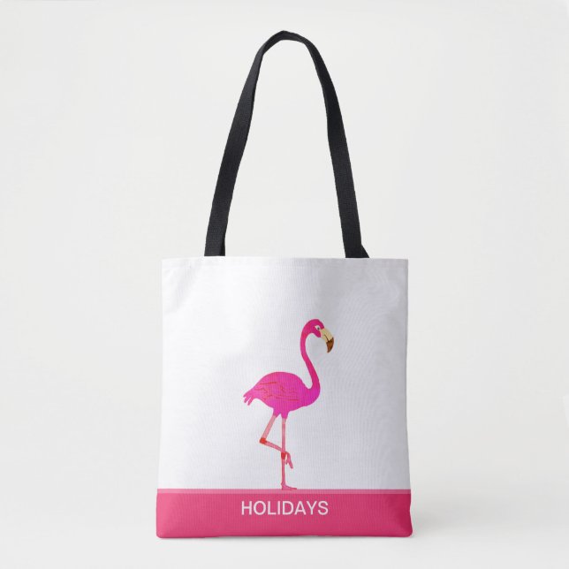 Schönes Flamingo auf Rosa und Weiß (Vorderseite)
