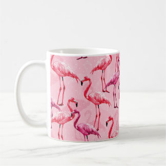 Schönes Flamingo Bird Pink Nahtloses Muster illu Kaffeetasse