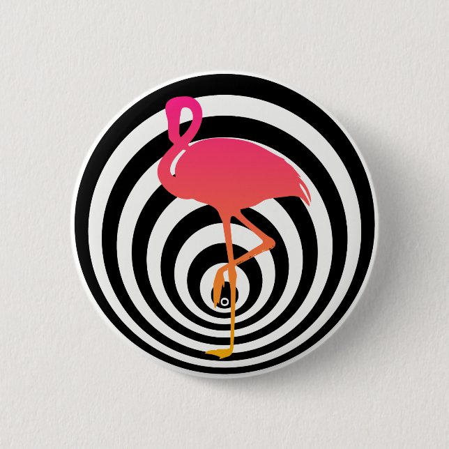 Schönes Flamingo in Kreisen Button (Vorderseite)