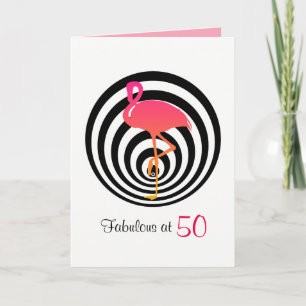 Schönes Flamingo in Kreisen Geburtstagskarte Karte