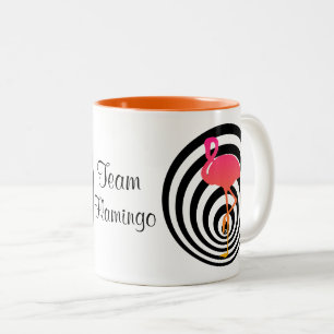 Schönes Flamingo in Kreisen Zweifarbige Tasse