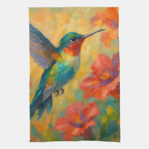 Schönes florales Kolibri-Küchentuch Geschirrtuch