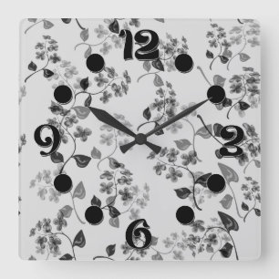 Schönes florales nahtloses Muster Vergissmeinnicht Quadratische Wanduhr