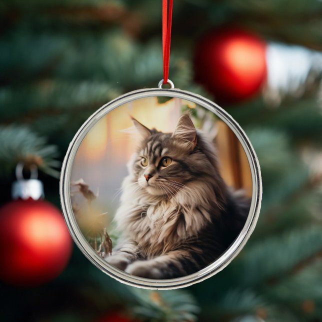 Schönes Fluffy Cat Ornament Aus Metall (Von Creator hochgeladen)